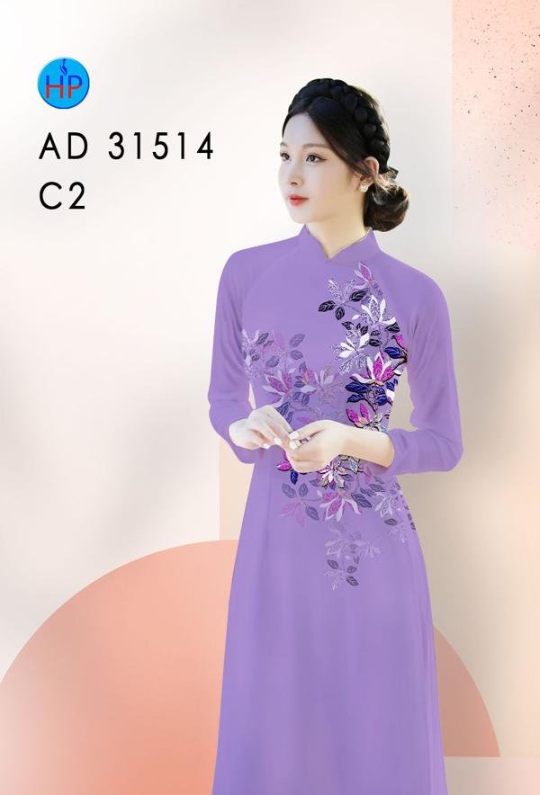Vải Áo Dài Hoa In 3D AD 31514 4